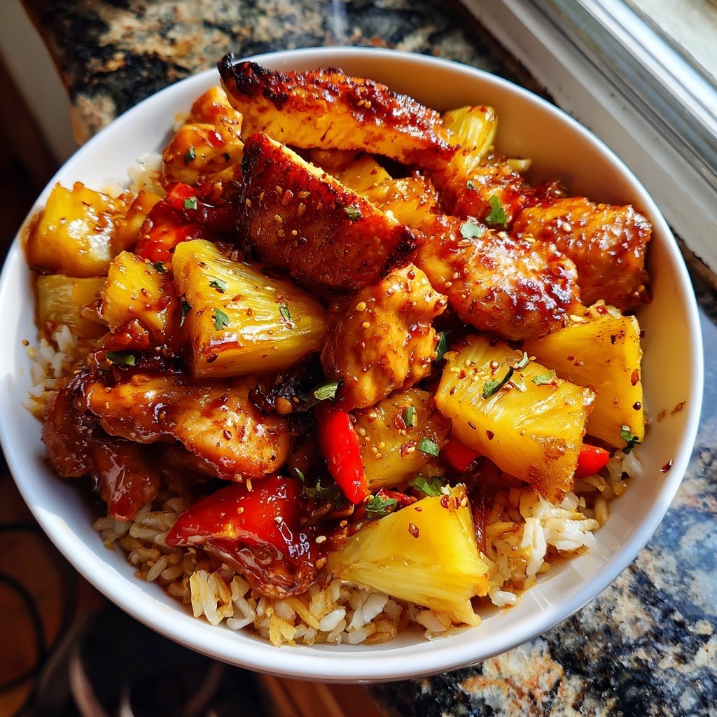 Teriyaki Chicken and Pineapple Bowl