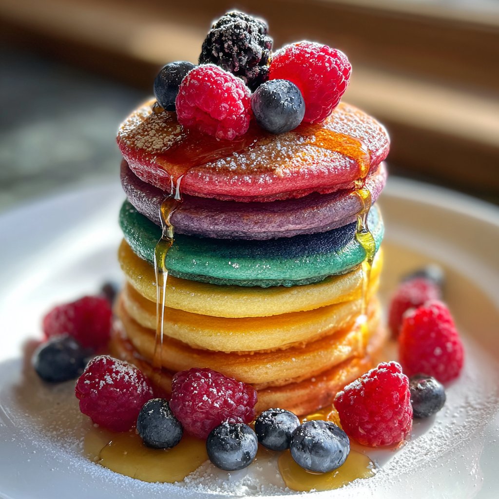 Easy Rainbow Pancakes