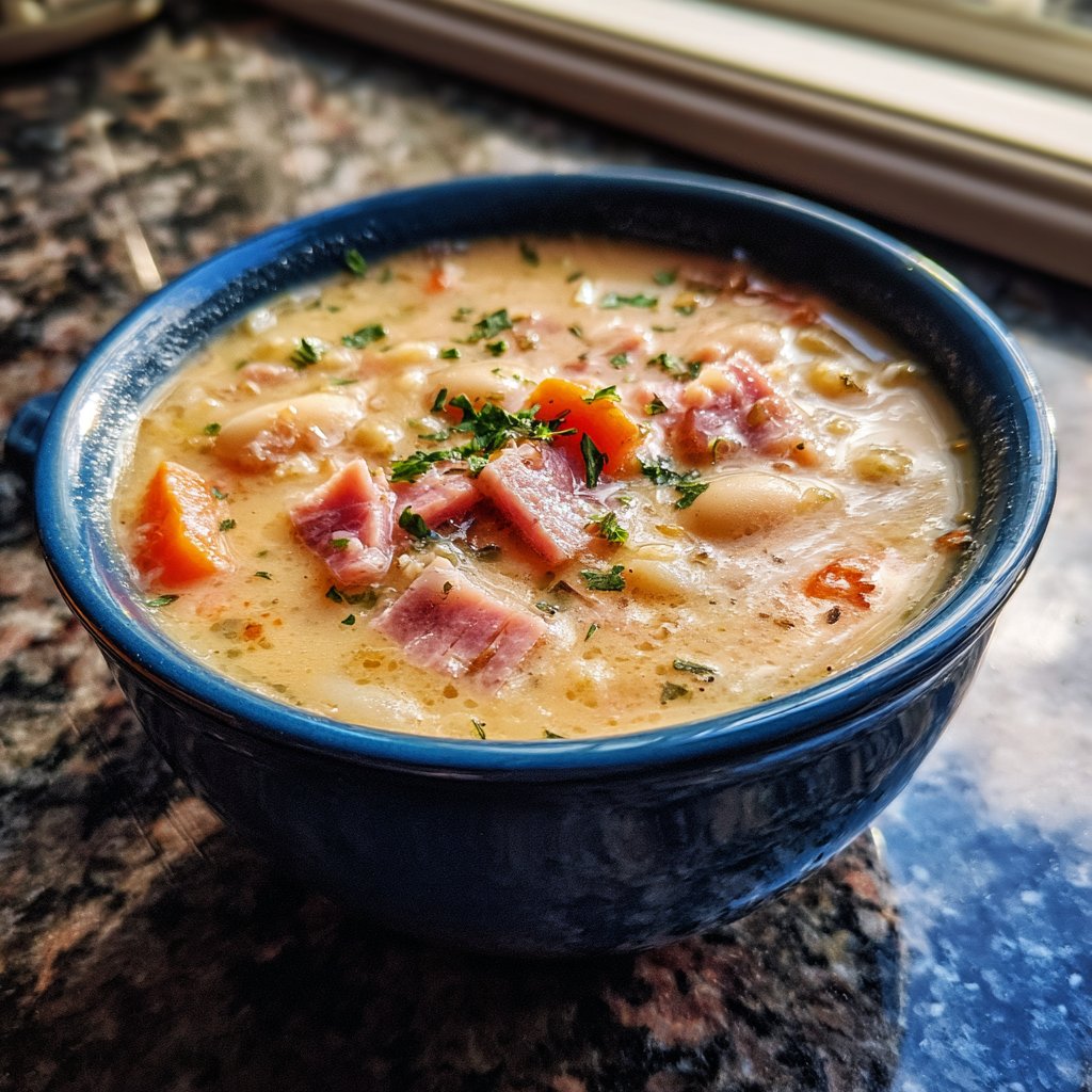 Farmhouse Creamy Ham and Bean Soup