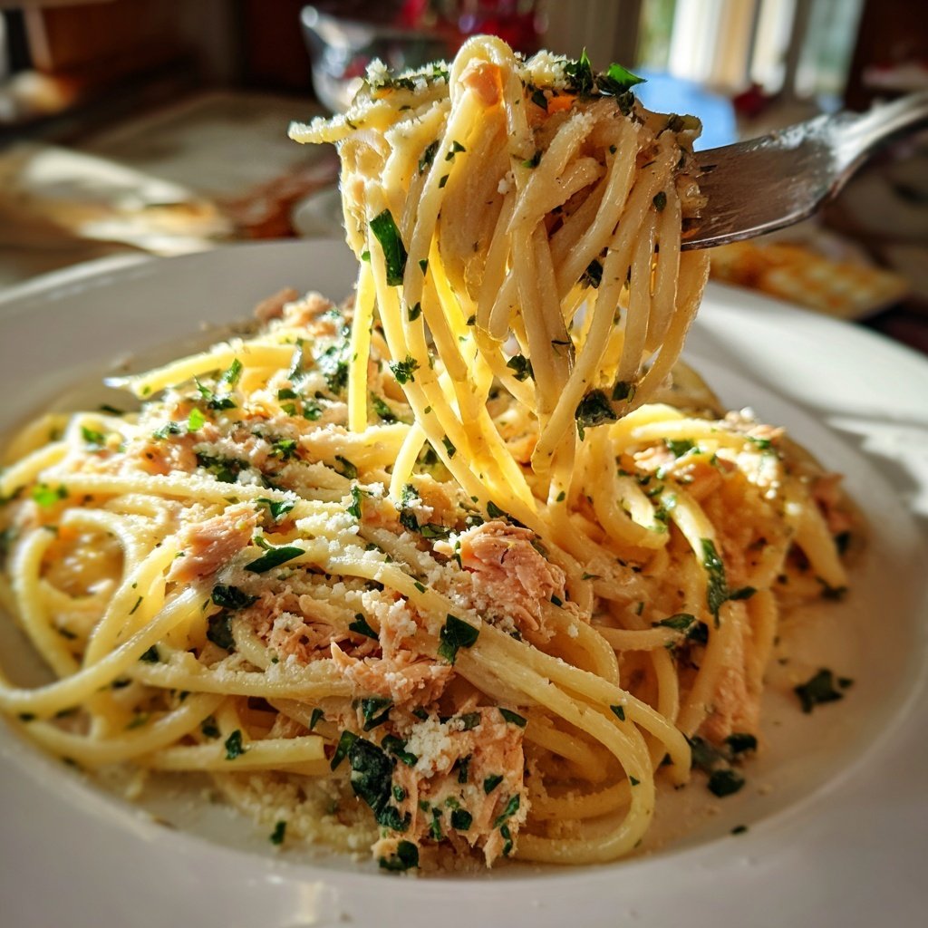 Creamy Salmon Spaghetti Delight